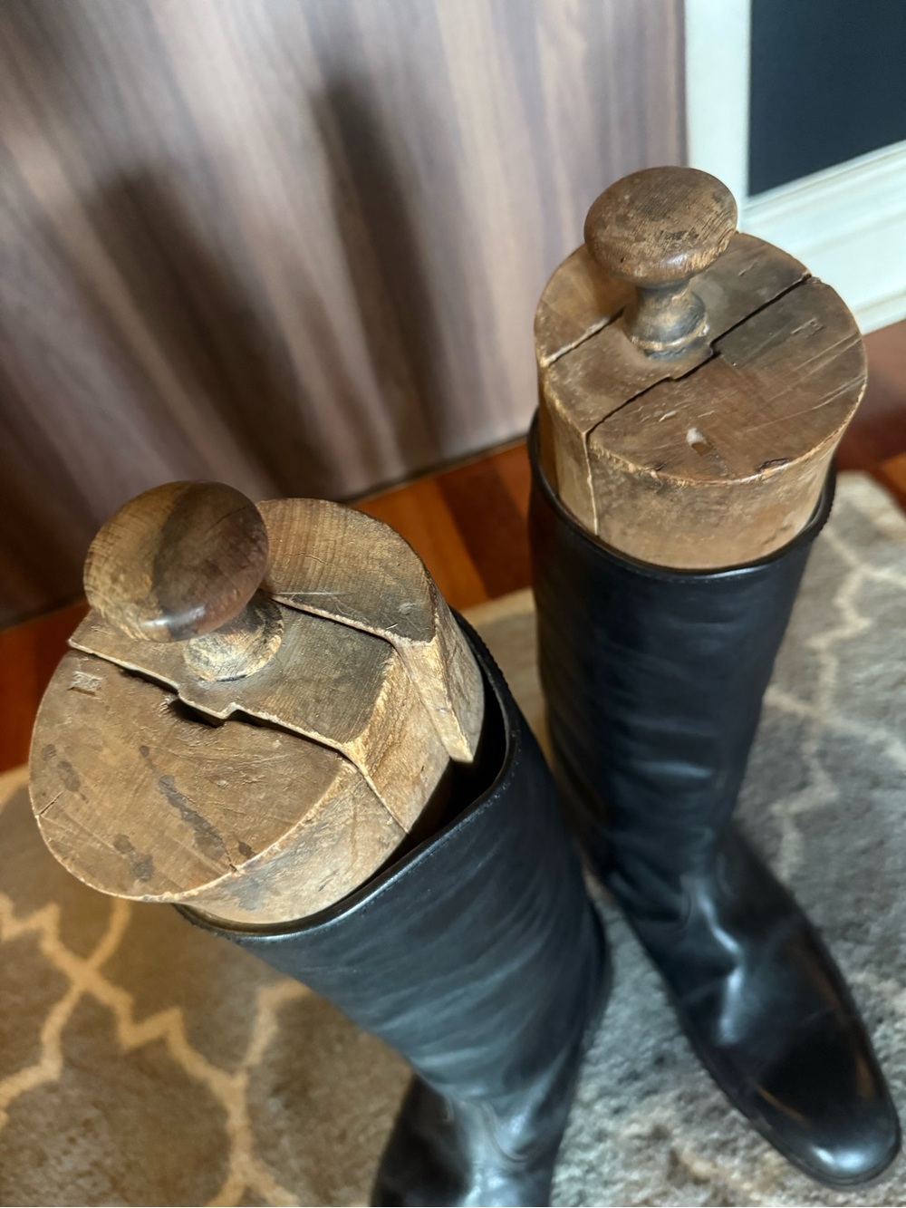 Antique Black Leather Boot Trees